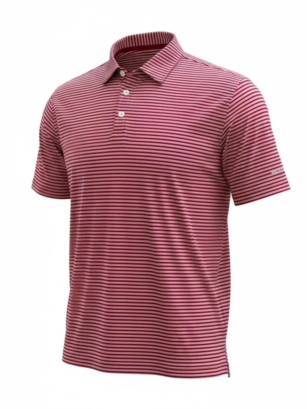 Columbia Men's Maroon and White Striped Polo